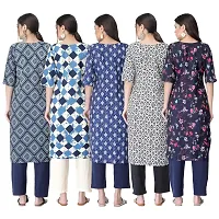 New Crepe Printed Kurtis Combo For Women Pack Of 5-thumb1