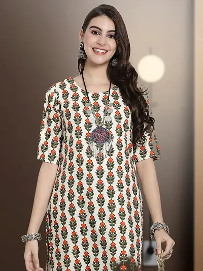 Stylish Multicoloured Straight American Crepe Printed Kurta