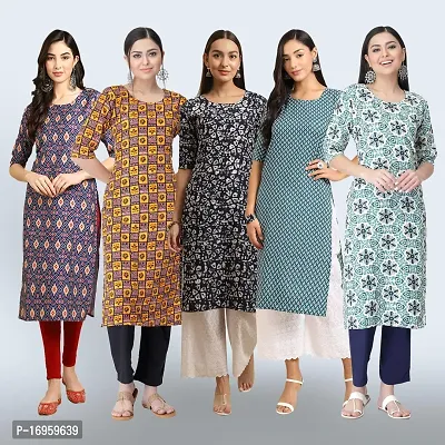 Women Stylish Crepe Printed Staright Kurta-thumb0