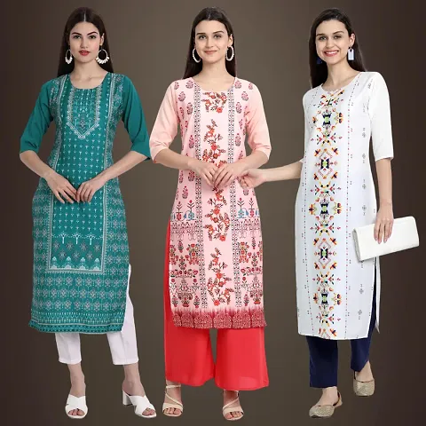 Stylish Fancy Crepe Kurtis Pack Of 3