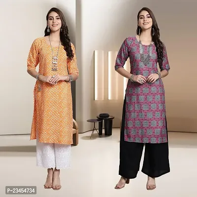 Fancy Rayon Kurtis For Women Pack Of 2-thumb0