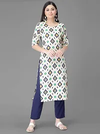 Stylish Crepe Printed Straight Kurta With Pant Set For Women-thumb1