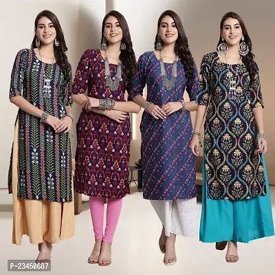 Fancy Crepe Kurtis for Women Pack Of 4