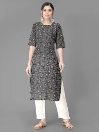 Stylish Crepe Printed Straight Kurta With Pant Set For Women-thumb1