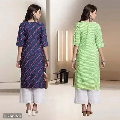 Fancy Rayon Kurtis For Women Pack Of 2-thumb2