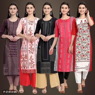 Fancy Crepe Kurtis For Women Pack Of 5-thumb0