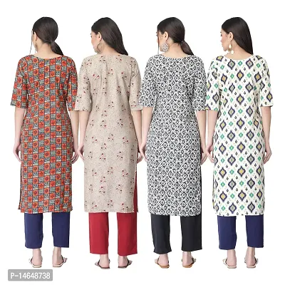 New Crepe Combo Printed Kurtis For Women Pack Of 4-thumb2