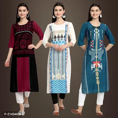 Fancy Crepe Kurtis for Women Pack Of 3-thumb0