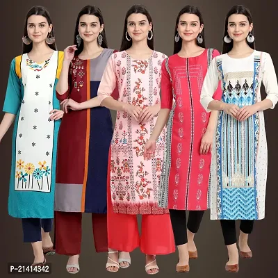 Fancy Crepe Kurtis For Women Pack Of 5-thumb0