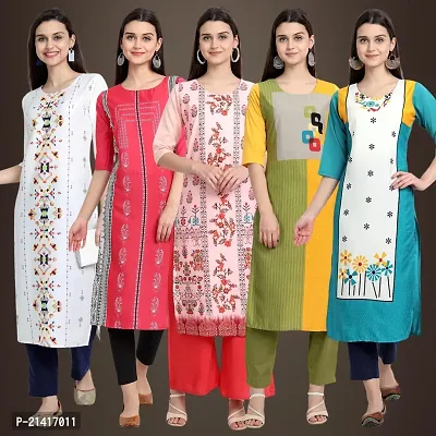 Fancy Crepe Kurtis For Women Pack Of 5-thumb0