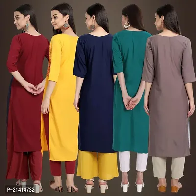 Fancy Crepe Kurtis For Women Pack Of 5-thumb2