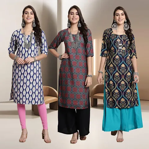 Fancy Rayon Kurtis For Women Pack Of 3