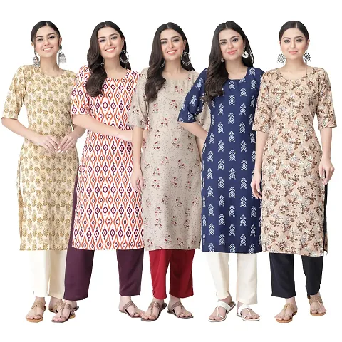 New Crepe Kurtis Combo For Women Pack Of 5