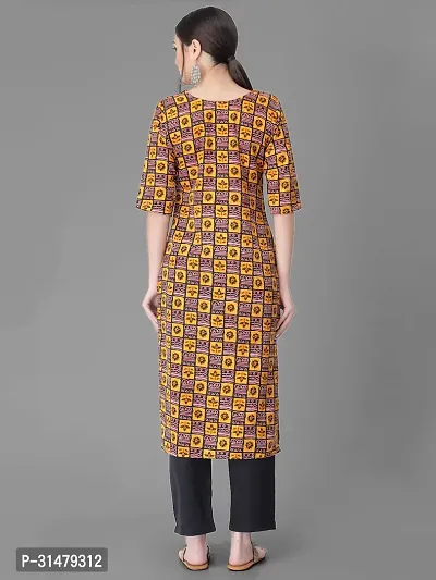 Stylish Crepe Printed Straight Kurta With Pant Set For Women-thumb3