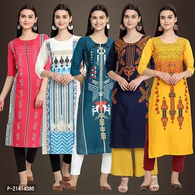 Fancy Crepe Kurtis For Women Pack Of 5-thumb0