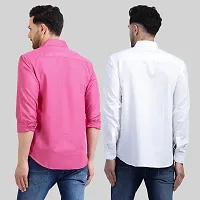 Elegant Cotton Multicoloured Long Sleeves Formal Shirt For Men- Pack Of 2-thumb1