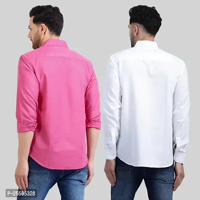 Elegant Cotton Multicoloured Long Sleeves Formal Shirt For Men- Pack Of 2-thumb2