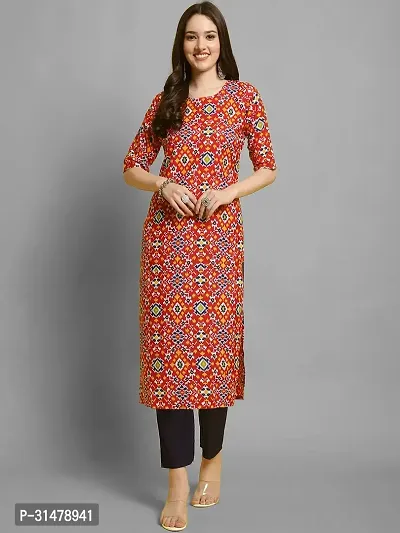 Stylish Crepe Printed Straight Kurta With Pant Set For Women-thumb2