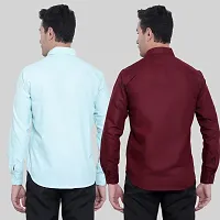 Elegant Cotton Multicoloured Long Sleeves Formal Shirt For Men- Pack Of 2-thumb1