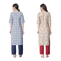 Attarctive Crepe Printed Straight Kurti Combo For Women Pack Of 2-thumb1