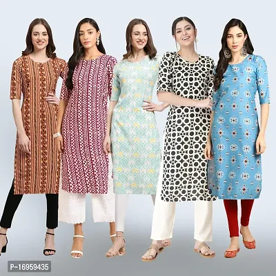 Women Stylish Crepe Printed Staright Kurta