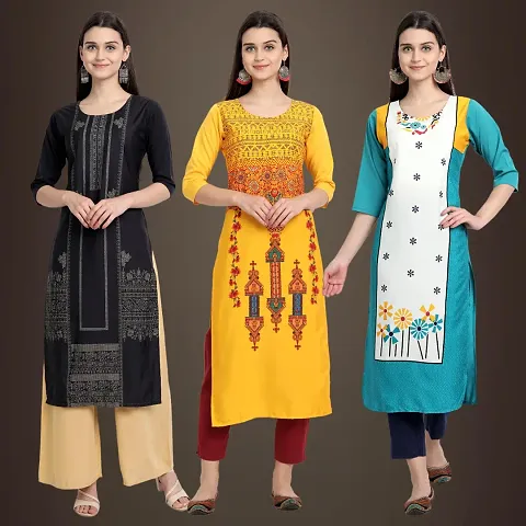 Fancy Crepe Kurtis for Women Pack Of 3