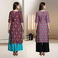 Fancy Rayon Kurtis For Women Pack Of 2-thumb1