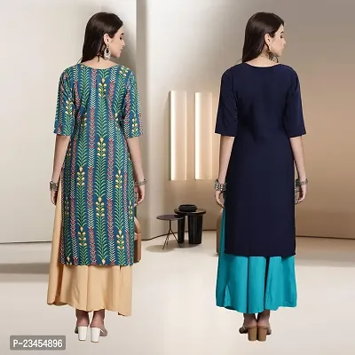 Fancy Rayon Kurtis For Women Pack Of 2-thumb2