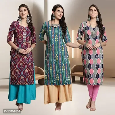 Fancy Rayon Kurtis For Women Pack Of 3