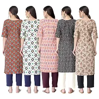 New Crepe Printed Kurtis Combo For Women Pack Of 5-thumb1