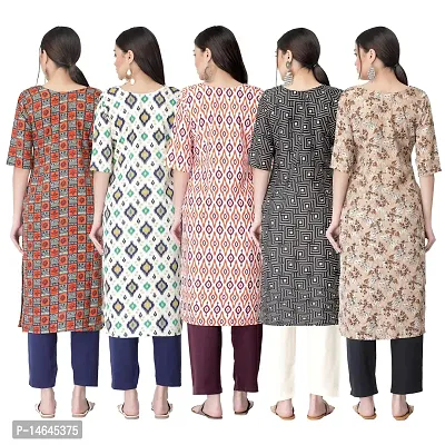 New Crepe Printed Kurtis Combo For Women Pack Of 5-thumb2