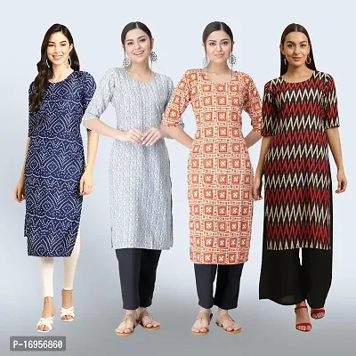 Women Stylish Crepe Straight Kurta