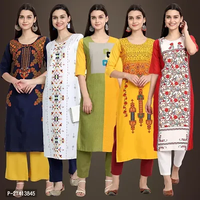 Fancy Crepe Kurtis For Women Pack Of 5-thumb0