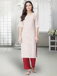 Stylish White Crepe Stitched Kurta For Women-thumb1