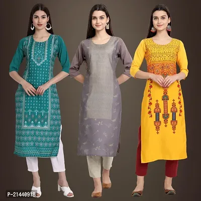 Fancy Crepe Kurtis for Women Pack Of 3-thumb0