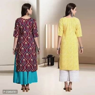 Fancy Rayon Kurtis For Women Pack Of 2-thumb2