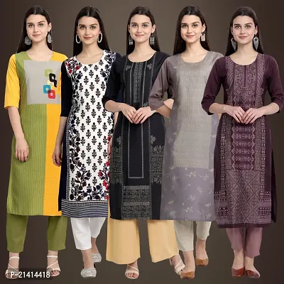 Fancy Crepe Kurtis For Women Pack Of 5-thumb0