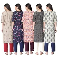 New Crepe Printed Kurtis Combo For Women Pack Of 5-thumb1