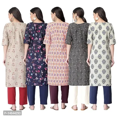 New Crepe Printed Kurtis Combo For Women Pack Of 5-thumb2