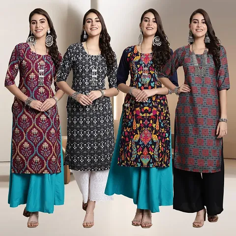 Fancy Crepe Kurtis for Women Pack Of 4