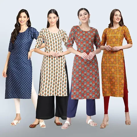 Fancy Combo of 4 Crepe Kurti