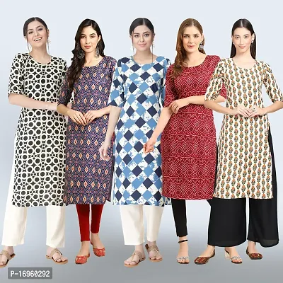 Women Stylish Crepe Printed Staright Kurta-thumb0