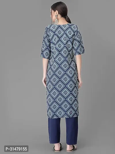 Stylish Crepe Printed Straight Kurta With Pant Set For Women-thumb3