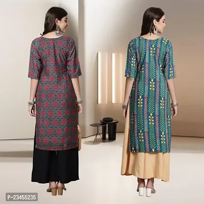 Fancy Rayon Kurtis For Women Pack Of 2-thumb2