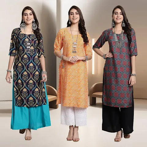 Fancy Rayon Kurtis For Women Pack Of 3