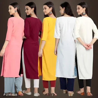 Fancy Crepe Kurtis For Women Pack Of 5-thumb2