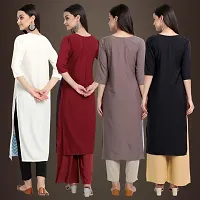 Fancy Crepe Kurtis for Women Pack Of 4-thumb1