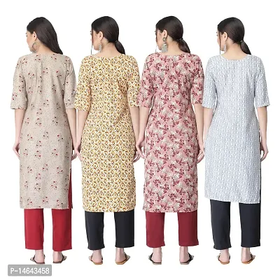 New Crepe Combo Printed Kurtis For Women Pack Of 4-thumb2