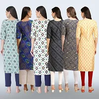 Women Stylish Crepe Printed Straight Kurta Combo-thumb1