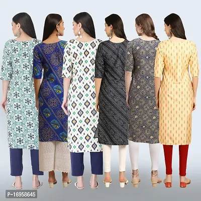 Women Stylish Crepe Printed Straight Kurta Combo-thumb2